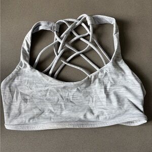 Lululemon Athletica Strappy Light Gray Sports Bra